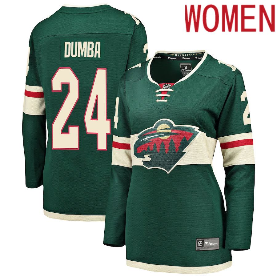 Women Minnesota Wild #24 Matt Dumba Fanatics Branded Green Breakaway Player NHL Jersey-0